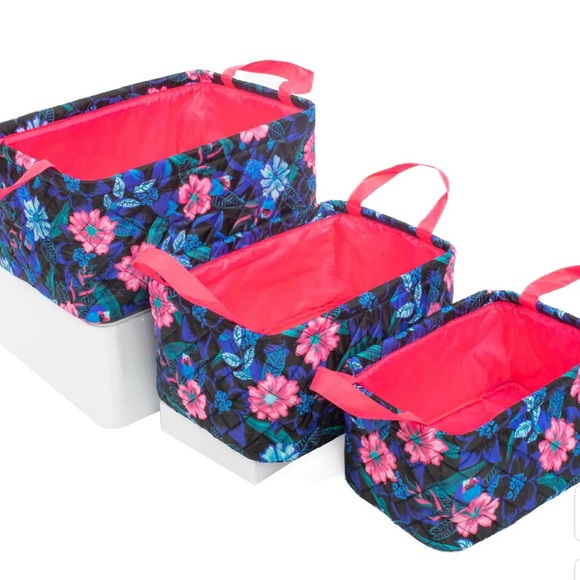 Lug Crescendo 3 PC Reversible Storage Bins in Resort Black/Magenta - Picture 1 of 8